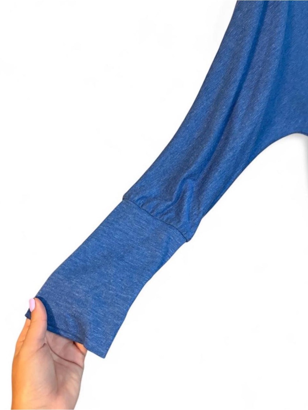Women's Blue Long-Sleeve Boatneck Top - Picture 2 of 6